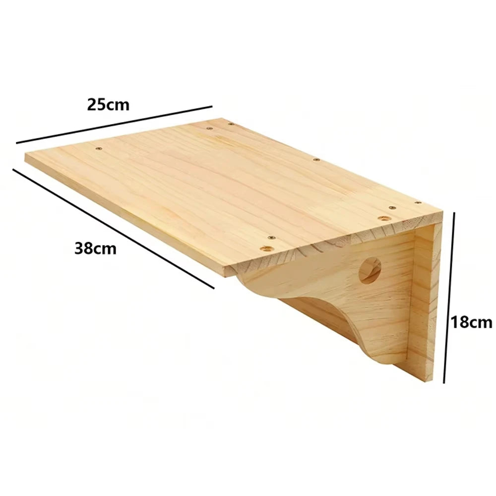 Cat Wall Climbing Shelves Steps and Hammock Bed Tree Tower Space Saving Wall Furniture for Pets Playing Resting Stable Structure