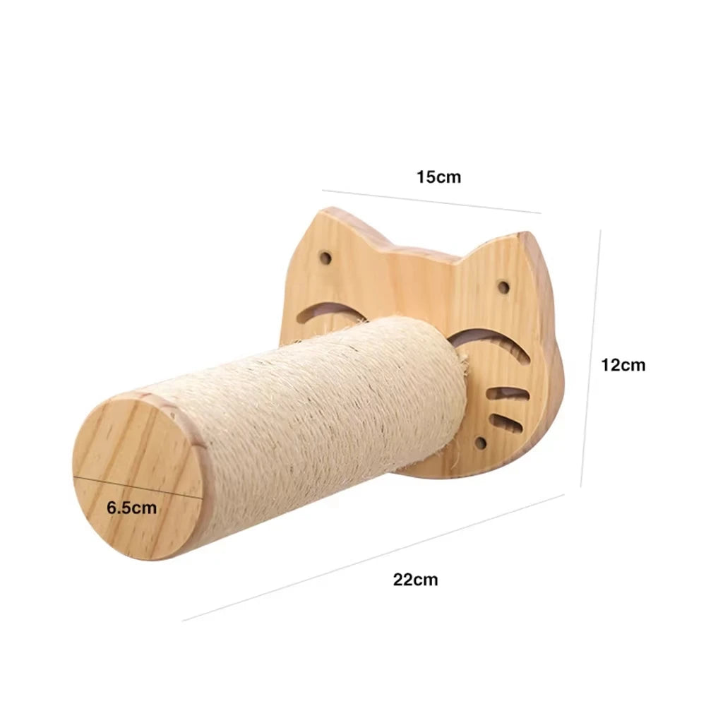 Cat Wall Climbing Shelves Steps and Hammock Bed Tree Tower Space Saving Wall Furniture for Pets Playing Resting Stable Structure