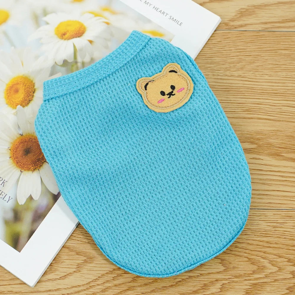 Cat Clothes Waffle Bear Pet Vest Summer Teddy Chihuahua Small Dog Two legged Clothes Cat Puppy Clothes Pet Costume