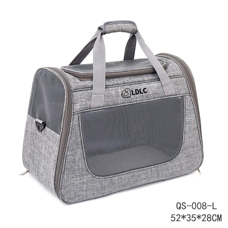 Expandable Rolling Pet Carrier with Wheels, Detachable Trolley Cat Bag, Single Shoulder Crossbody Travel Bag for Cats & Dogs