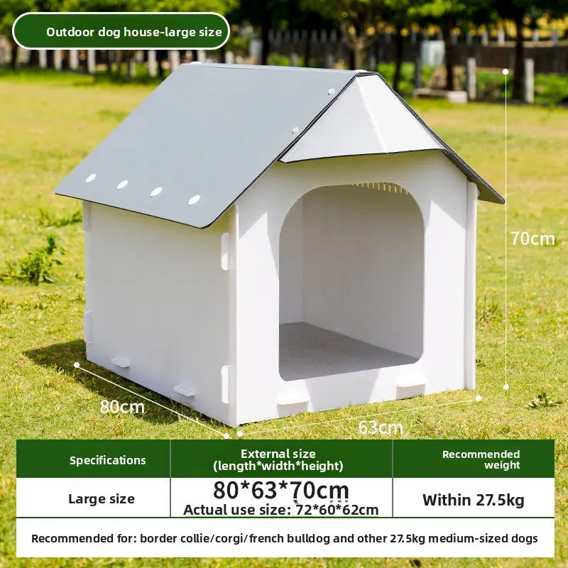 Outdoor dog house Waterproof rainproof sunscreen cold dog house Medium-sized dog kennel Outdoor courtyard kennel Rural dog shed