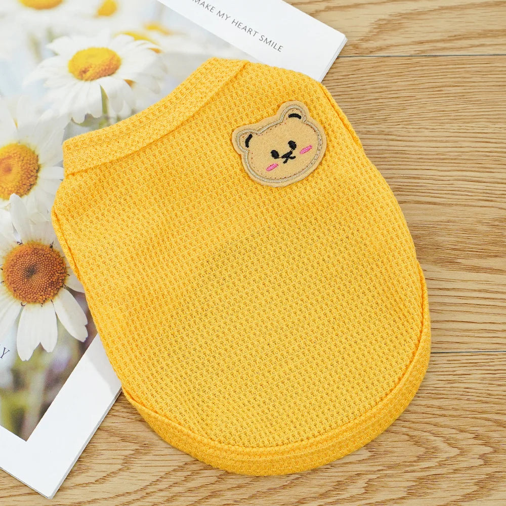 Cat Clothes Waffle Bear Pet Vest Summer Teddy Chihuahua Small Dog Two legged Clothes Cat Puppy Clothes Pet Costume