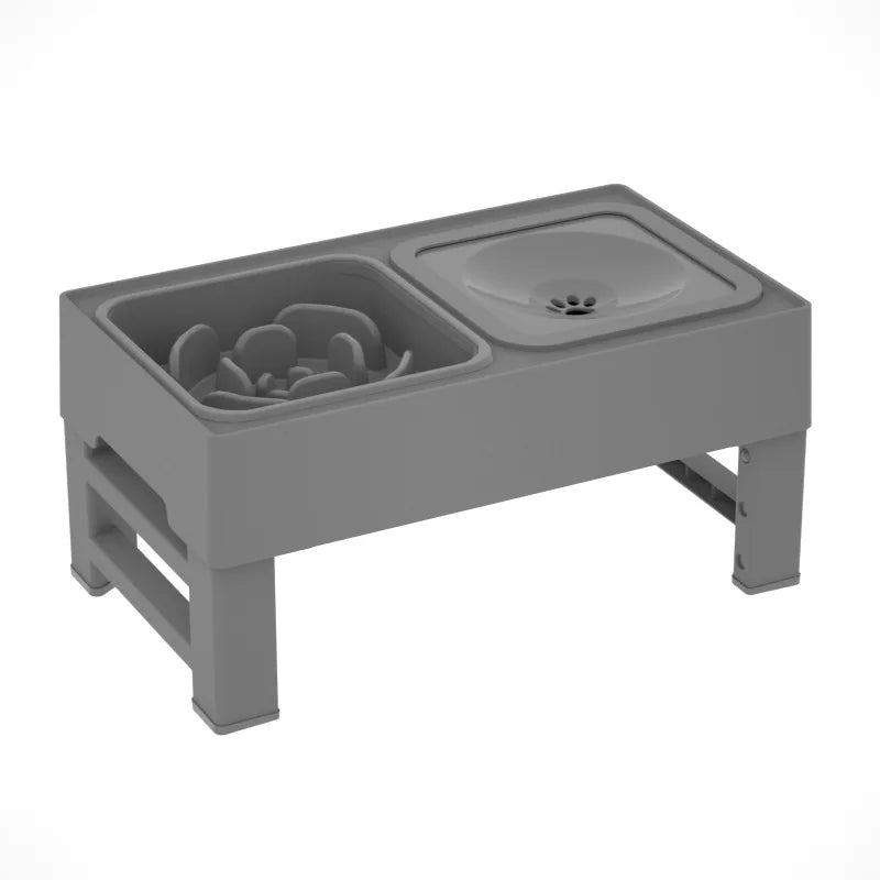 Elevated Dog Bowls 3 Adjustable Heights Raised Food water Bowl Standing for Medium Large Dogs Pet Cats Stainless steel bowl