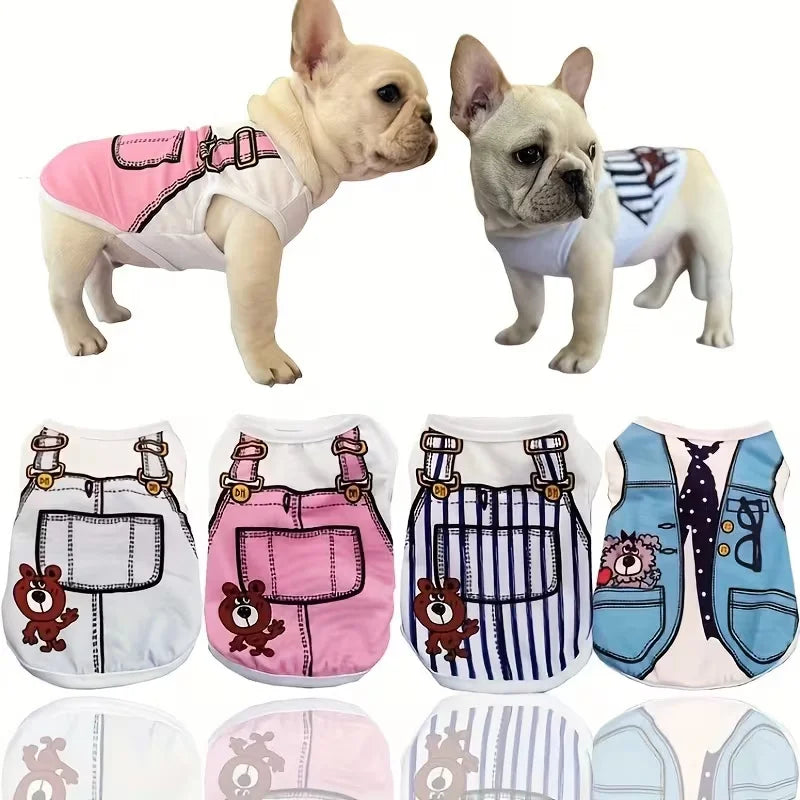 Pet Dog Clothes Cartoon Clothing Puppy Dogs Soft Vests Summer Shirt Casual T-Shirt for Small Pet Supplies