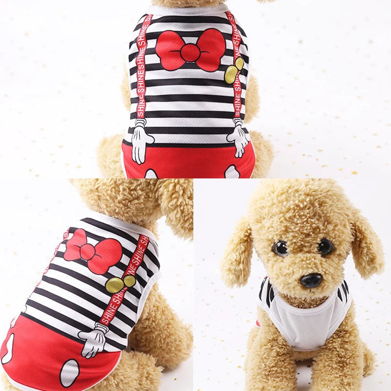 Pet Dog Clothes Cartoon Clothing Puppy Dogs Soft Vests Summer Shirt Casual T-Shirt for Small Pet Supplies