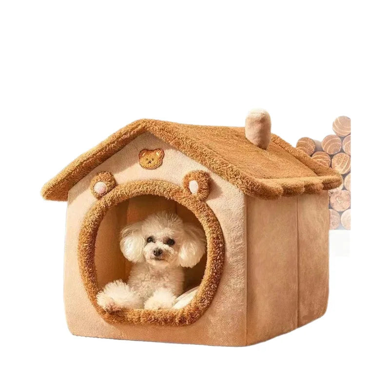 Pet House Closed Cat Bed Four SeasoUniversal Removable Washable Pet Kennel Waterproof Windproof Dog House for Small Dogs Kit