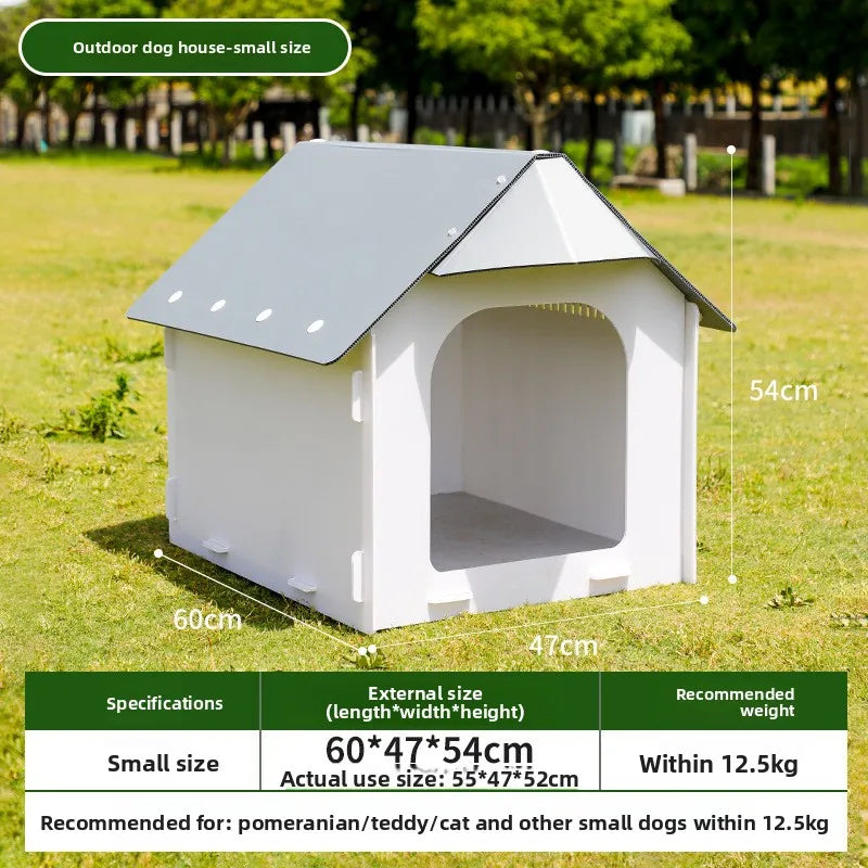 Outdoor dog house Waterproof rainproof sunscreen cold dog house Medium-sized dog kennel Outdoor courtyard kennel Rural dog shed