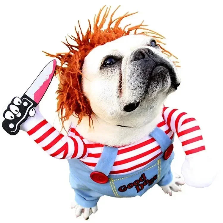 Funny Halloween Dog Costume For Small Medium Dogs Cats Adjustable Puppy Cosplay Party French Bulldog Chihuahua Pet Clothing