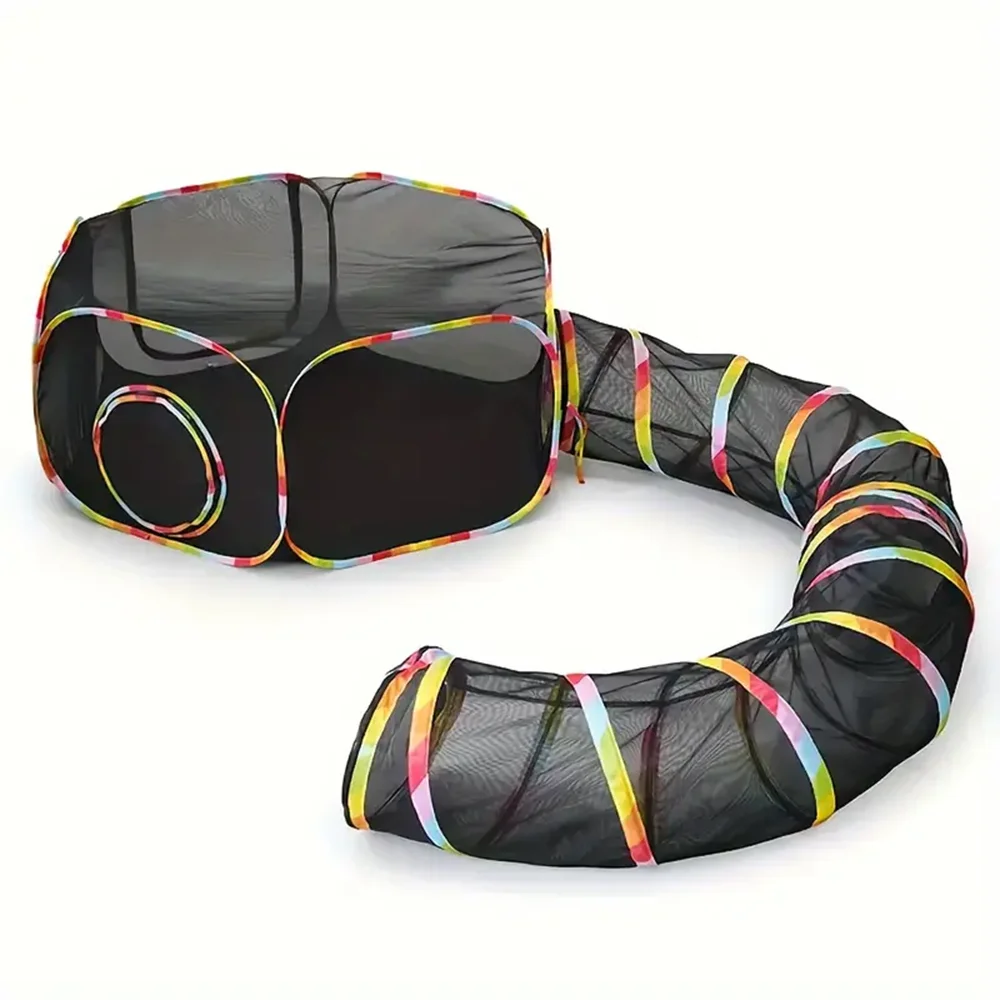 Outdoor Playground Cat Cage Outdoor Cat Tunnel Outdoor Portable Cat Tent with Storage Bag Outdoor Cat Fence Pet Fence