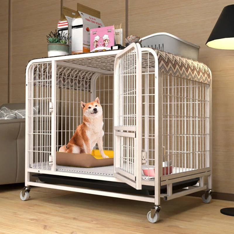 BOOTEELY Heavy Duty Dog Kennels Metal Dog Kennels Heavy Duty Indestructible And Escape-Proof Dog Crate Cage Kennel for Large Dog