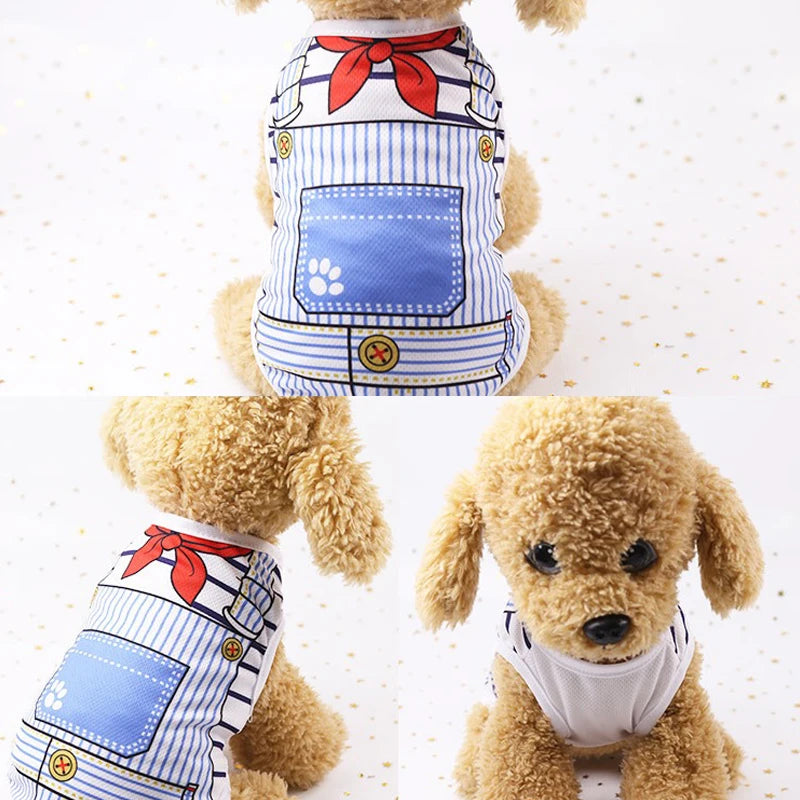 Pet Dog Clothes Cartoon Clothing Puppy Dogs Soft Vests Summer Shirt Casual T-Shirt for Small Pet Supplies