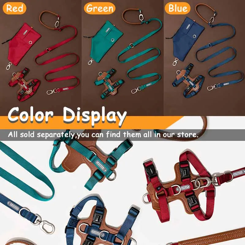Mysudui 5 In 1 Multi-Function Adjustable Dog Lead Hand Free Pet Training Leash Multi-Purpose Dog Leash Walk 2 Dogs