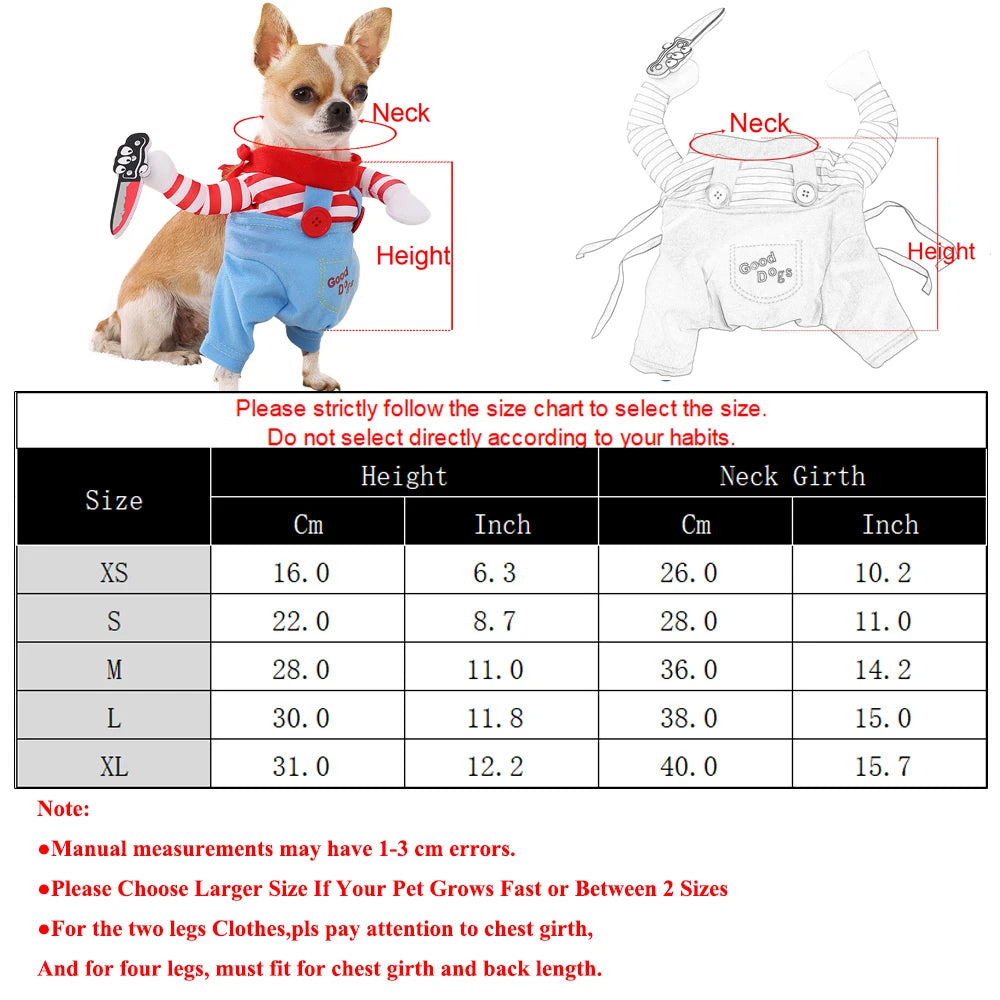 Halloween Funny Dog Clothes for Small Medium Dogs Cats Party Dressed Up Cosplay Costumes Bulldog French Chihuahua Pet Outfits