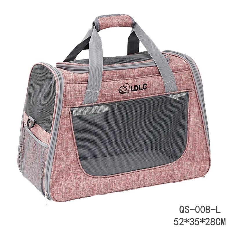 Expandable Rolling Pet Carrier with Wheels, Detachable Trolley Cat Bag, Single Shoulder Crossbody Travel Bag for Cats & Dogs
