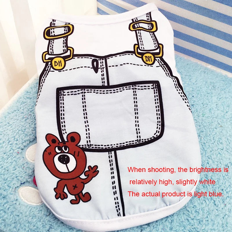 Pet Dog Clothes Cartoon Clothing Puppy Dogs Soft Vests Summer Shirt Casual T-Shirt for Small Pet Supplies