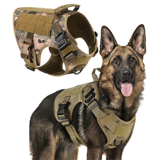 Tactical Military Vest For All Breeds Dogs Retriever Tactical Training Dog Harness Quick Release Vest Pet Training Dog Harness
