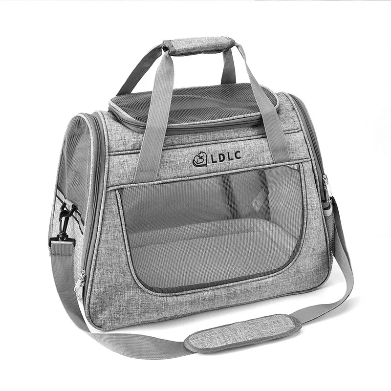 Expandable Rolling Pet Carrier with Wheels, Detachable Trolley Cat Bag, Single Shoulder Crossbody Travel Bag for Cats & Dogs