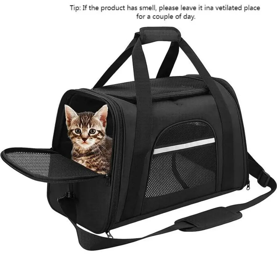 Pet Carrier Bag Airline Approved Up for Cats and Dogs Up to 20LBs, Soft Cat Carrier Dog Carrier Travel Kitten Carrier with Mat