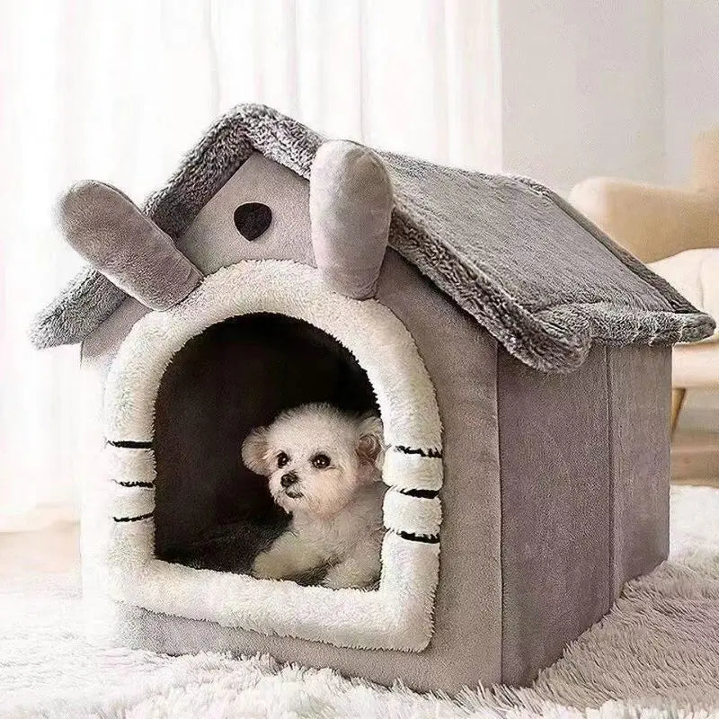 Pet House Closed Cat Bed Four SeasoUniversal Removable Washable Pet Kennel Waterproof Windproof Dog House for Small Dogs Kit