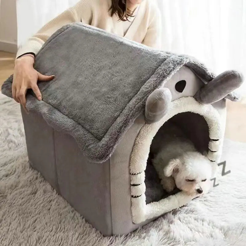 Pet House Closed Cat Bed Four SeasoUniversal Removable Washable Pet Kennel Waterproof Windproof Dog House for Small Dogs Kit