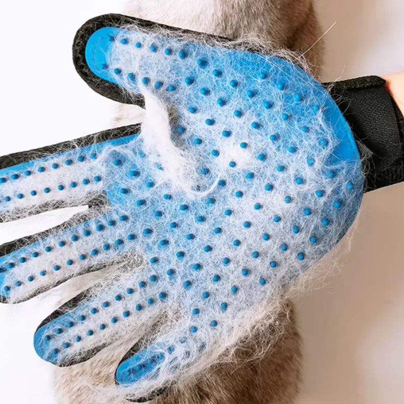 Pet Grooming Kit for Dog Cat Rabbit Fur 2 Sided Grooming Brush Bath Cleaning Glove De-Shedding De-Matting Pet Hair