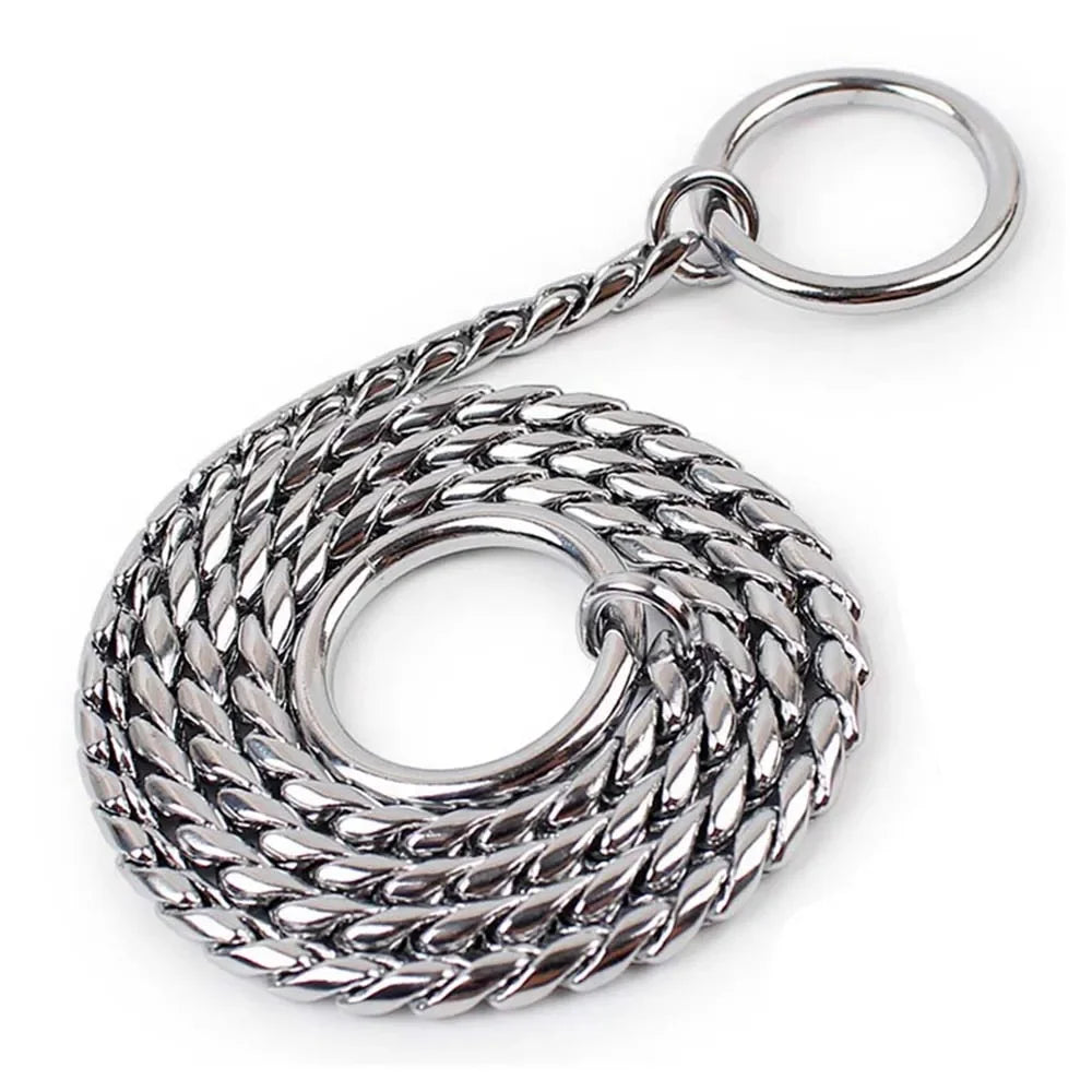 Copper Snake P Chain Dog Collar Small Puppy Large Dog Collar Necklace Choker Pet Training Supplies Slip Collar Gold Sliver Black