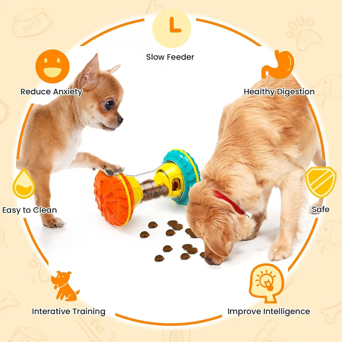 Interactive Dog Puzzle Toys for Boredom, Dogs Enrichment Toy to Keep Them Busy, Treat Dispensing Slow Feeder