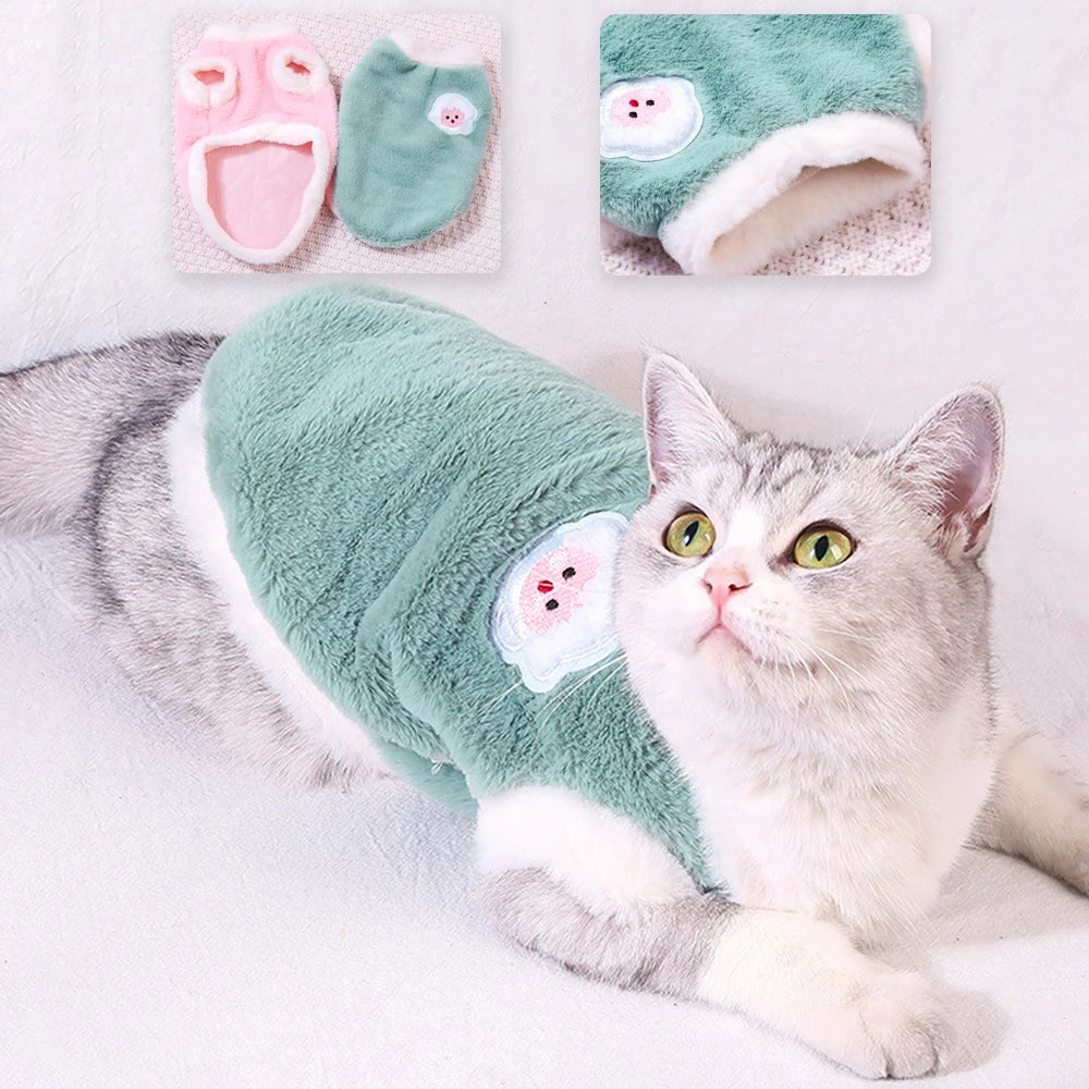 Soft Cat Clothes For Small Medium Dog Cats Pets Warm Kittens Clothes for Winter Kitten Small Kitten Stuff Clothing Vests