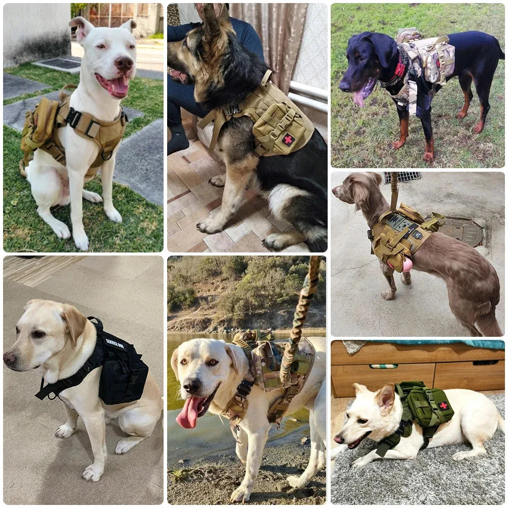 Tactical Military Vest For All Breeds Dogs Retriever Tactical Training Dog Harness Quick Release Vest Pet Training Dog Harness