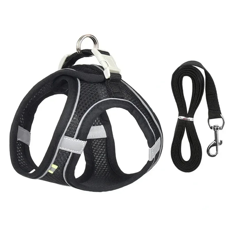 Cats Dog Accessories Small Dog Collar Safety Vest Pet Chest Rope Dogs Cover Breathable Adjustable Harnesses Supplies Products